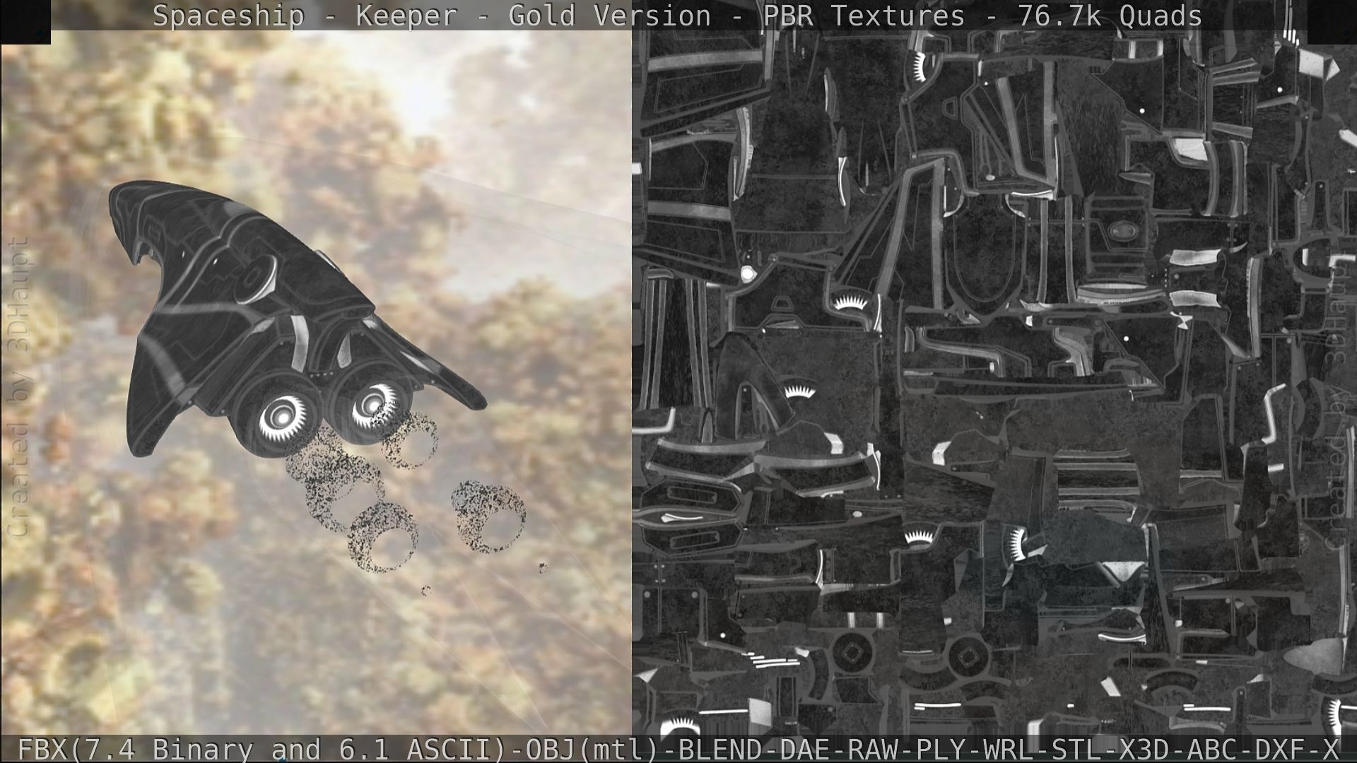 Spaceship - Keeper - Gold Version 3D model_284