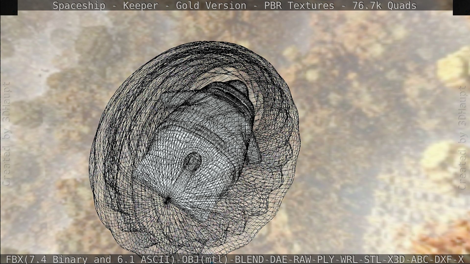 Spaceship - Keeper - Gold Version 3D model_454