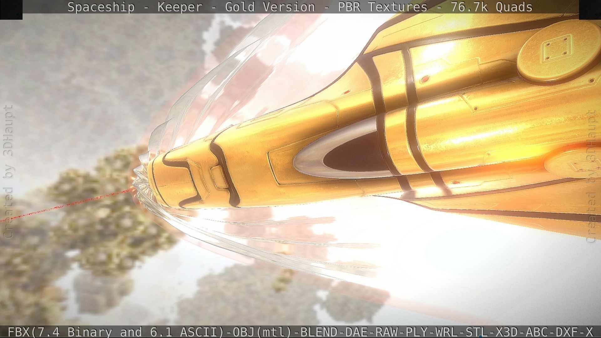 Spaceship - Keeper - Gold Version 3D model_37