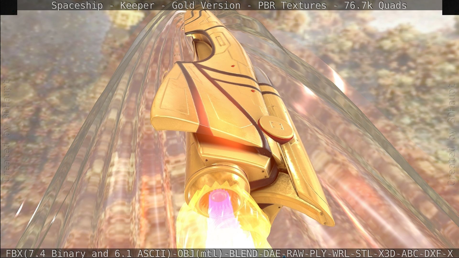 Spaceship - Keeper - Gold Version 3D model_436