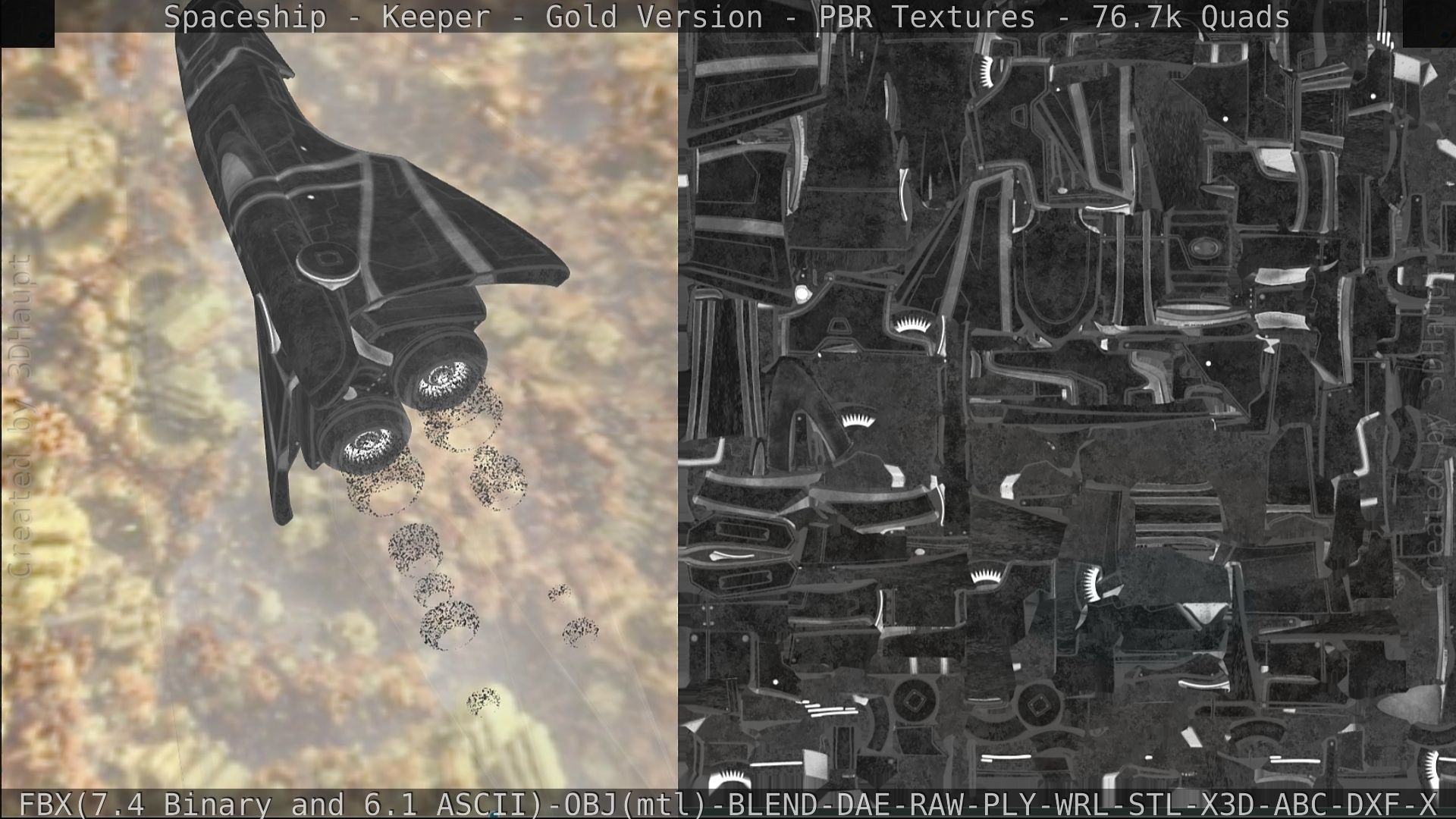 Spaceship - Keeper - Gold Version 3D model_288