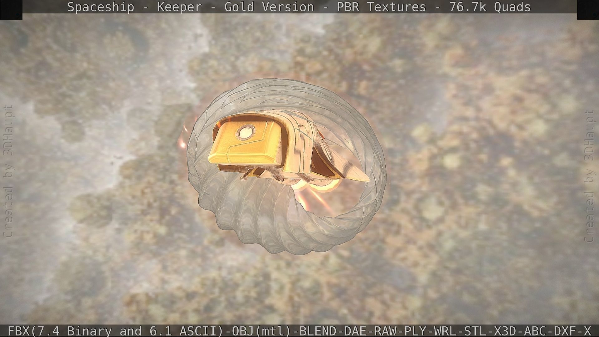Spaceship - Keeper - Gold Version 3D model_84