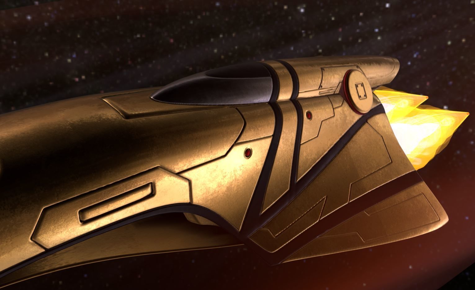 Spaceship - Keeper - Gold Version 3D model_2