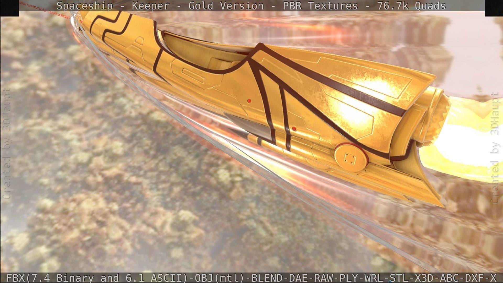 Spaceship - Keeper - Gold Version 3D model_442