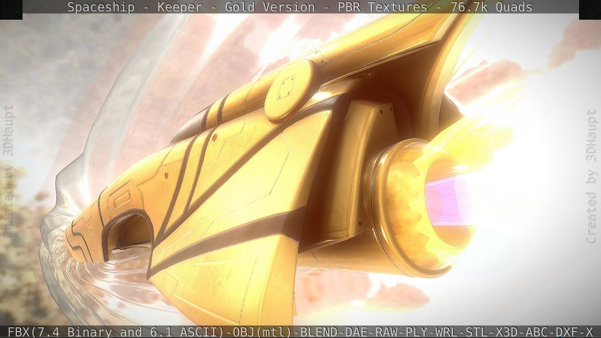 Spaceship - Keeper - Gold Version 3D model_41