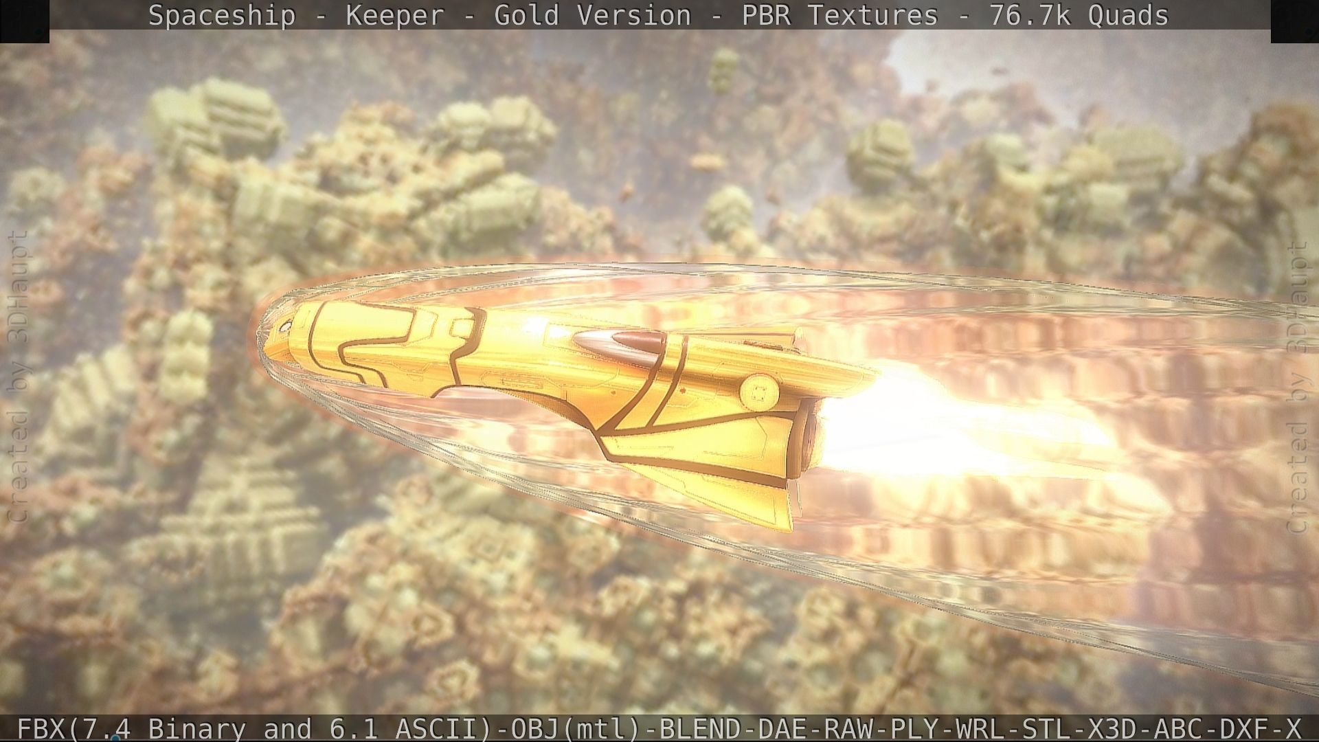 Spaceship - Keeper - Gold Version 3D model_91