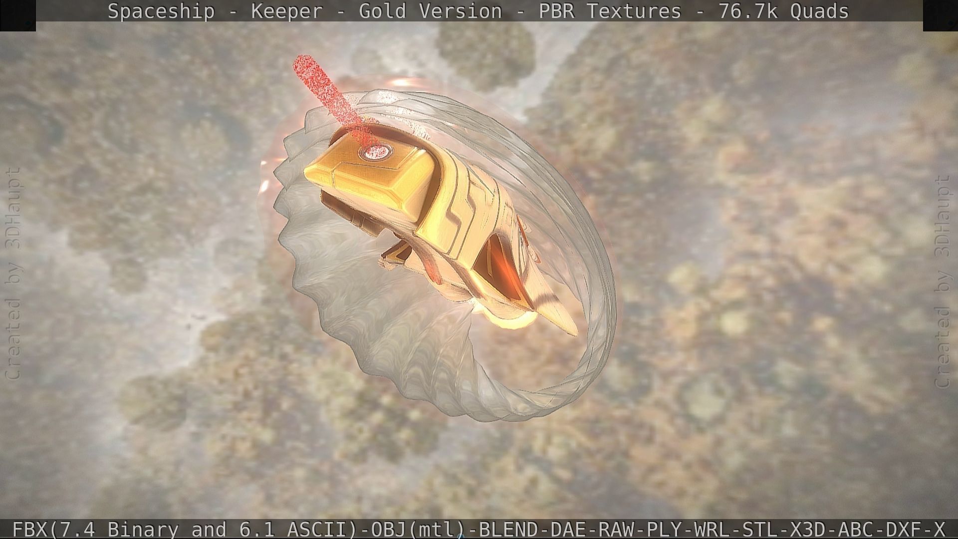 Spaceship - Keeper - Gold Version 3D model_107