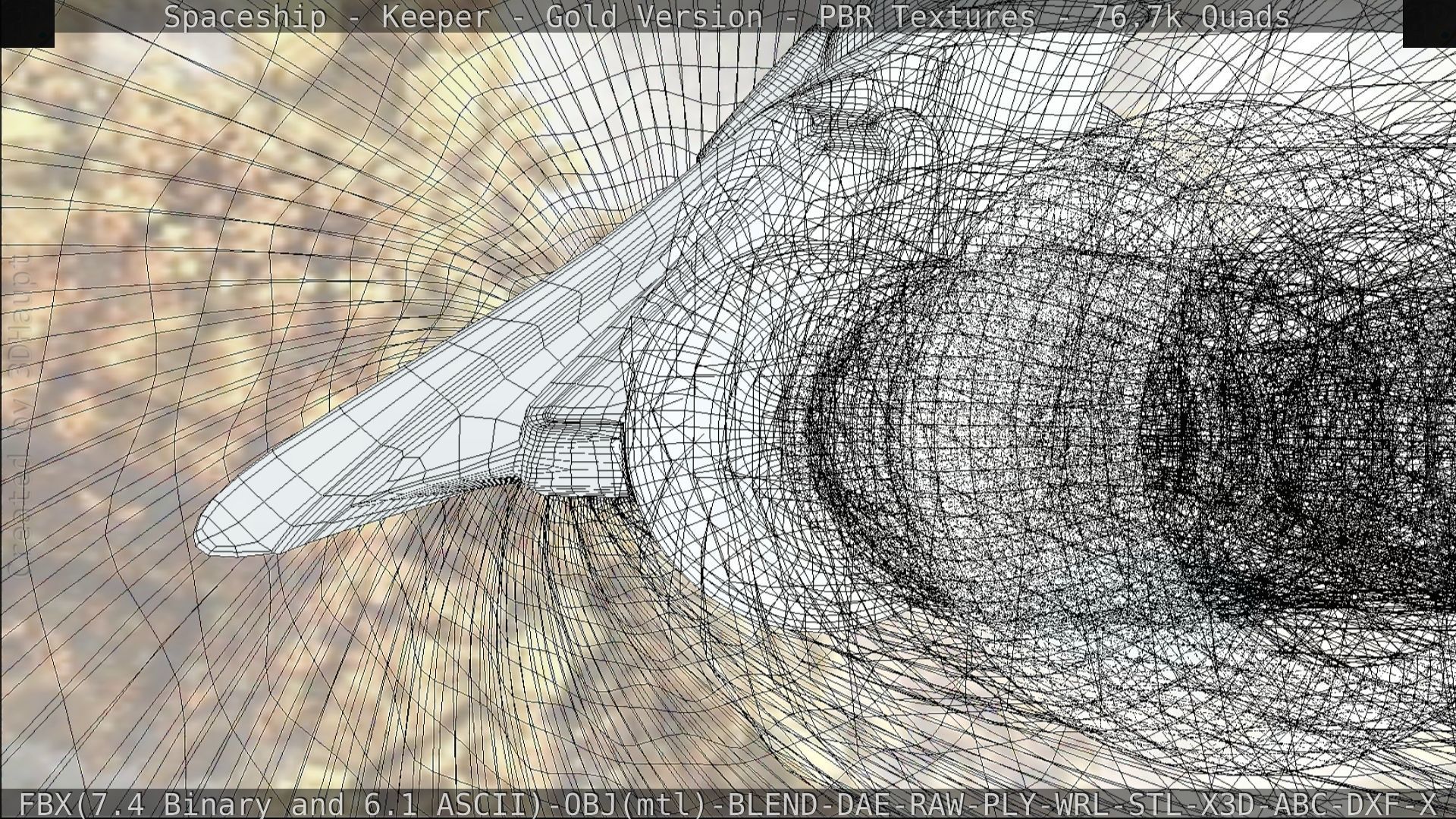 Spaceship - Keeper - Gold Version 3D model_202