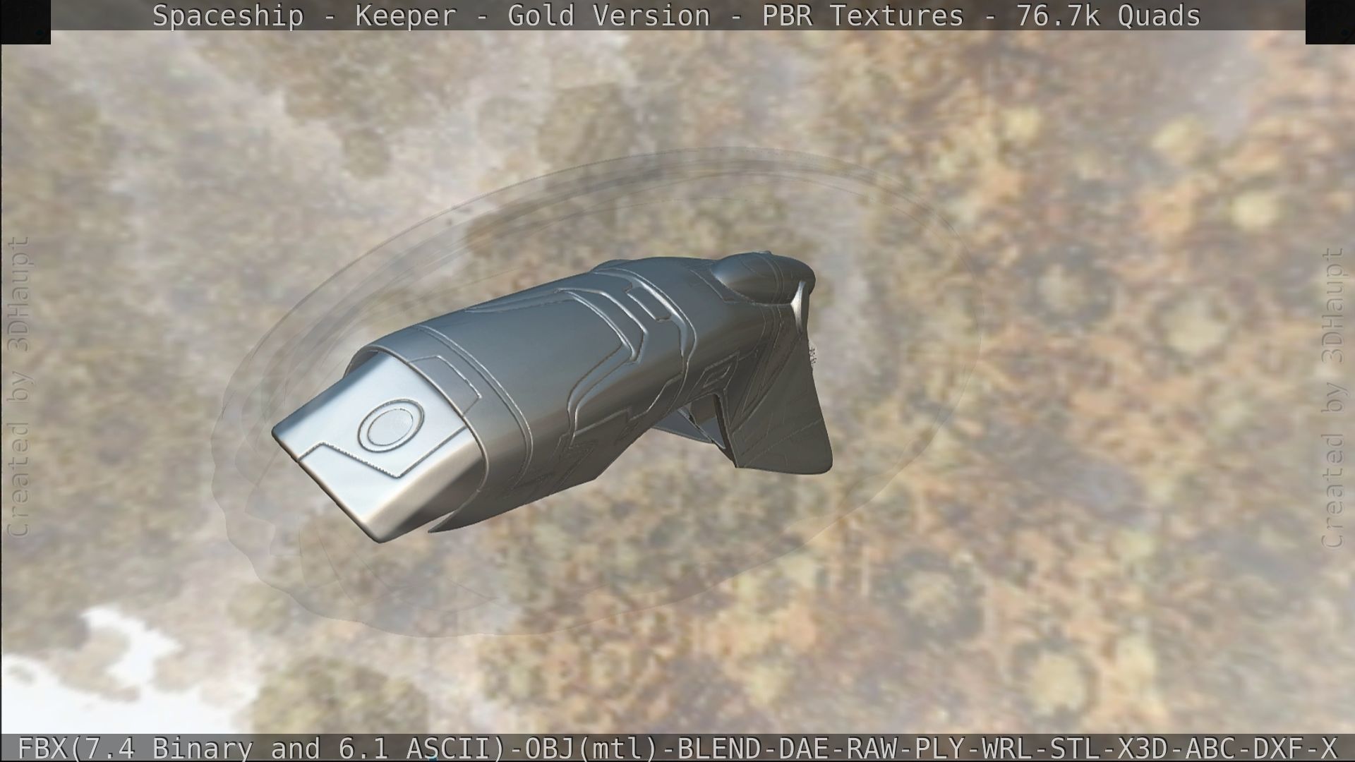 Spaceship - Keeper - Gold Version 3D model_175