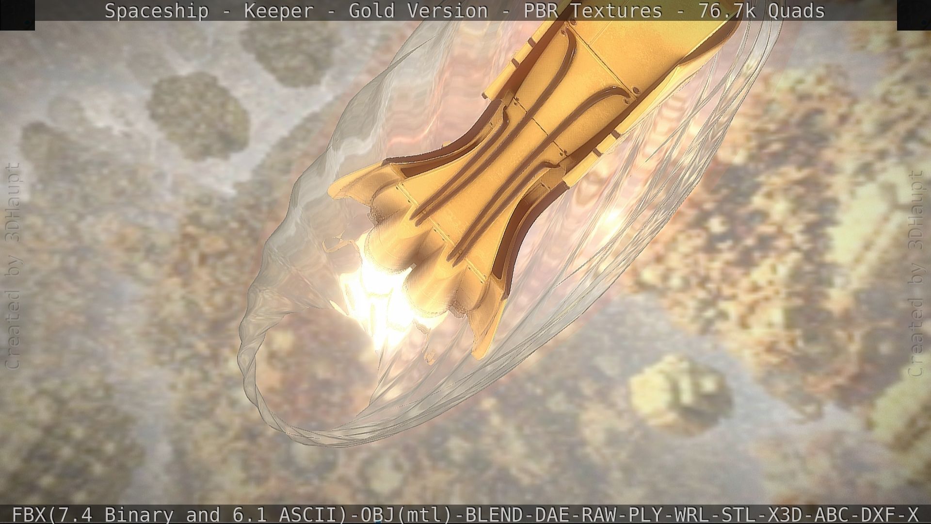 Spaceship - Keeper - Gold Version 3D model_23