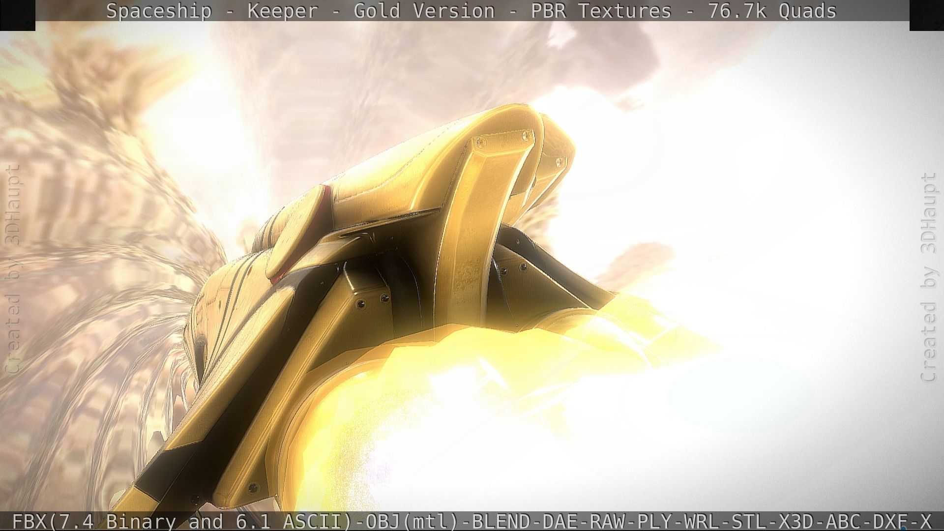 Spaceship - Keeper - Gold Version 3D model_42