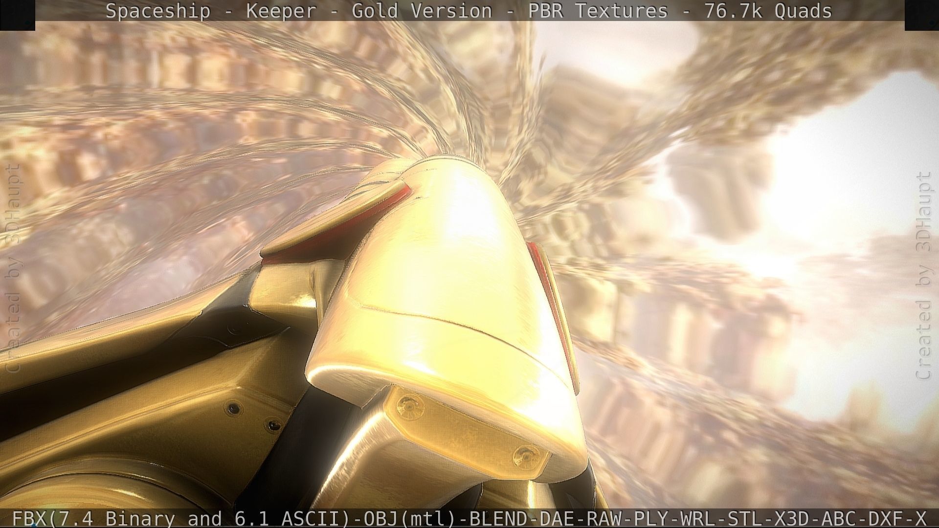 Spaceship - Keeper - Gold Version 3D model_50