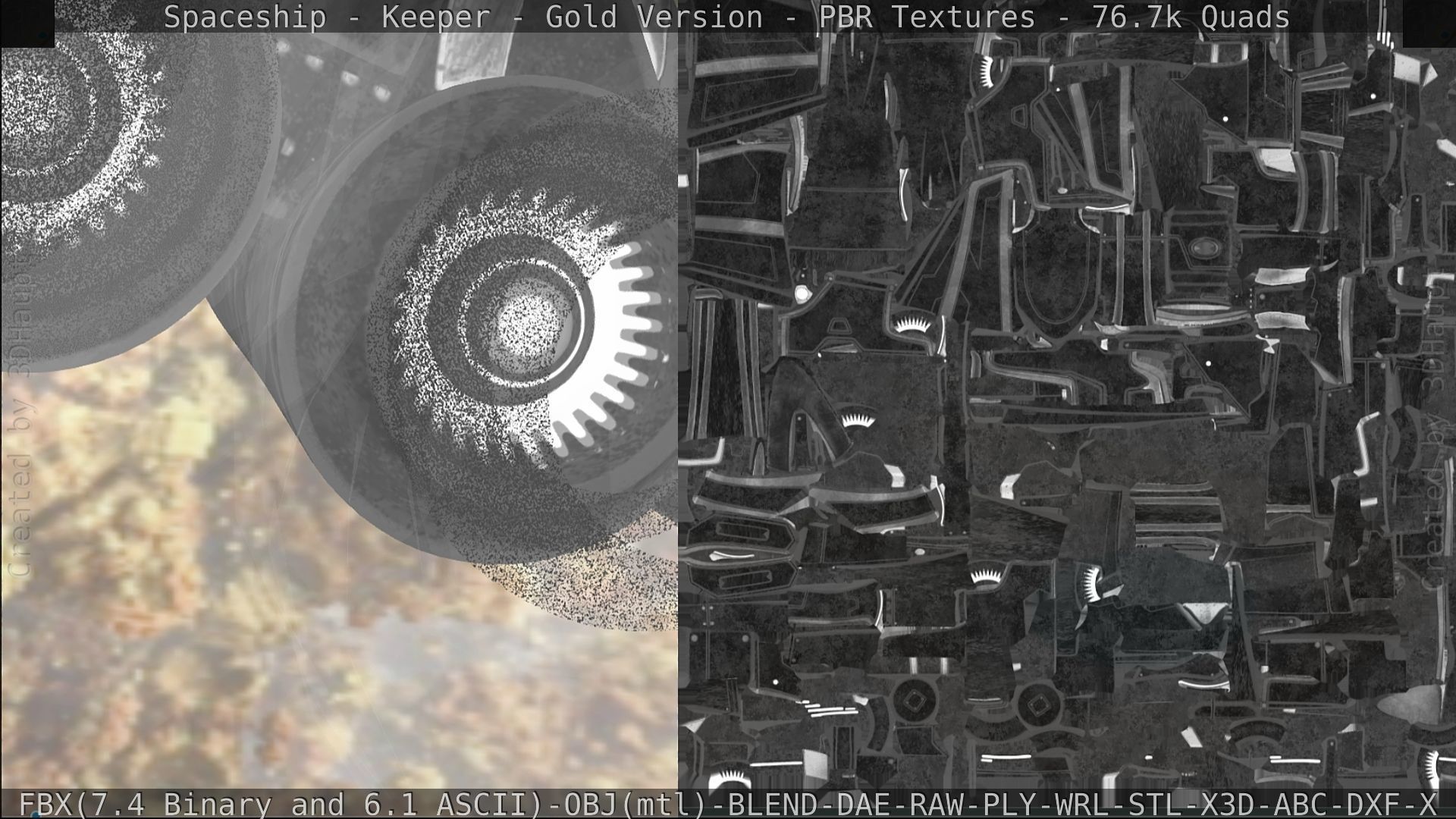 Spaceship - Keeper - Gold Version 3D model_324