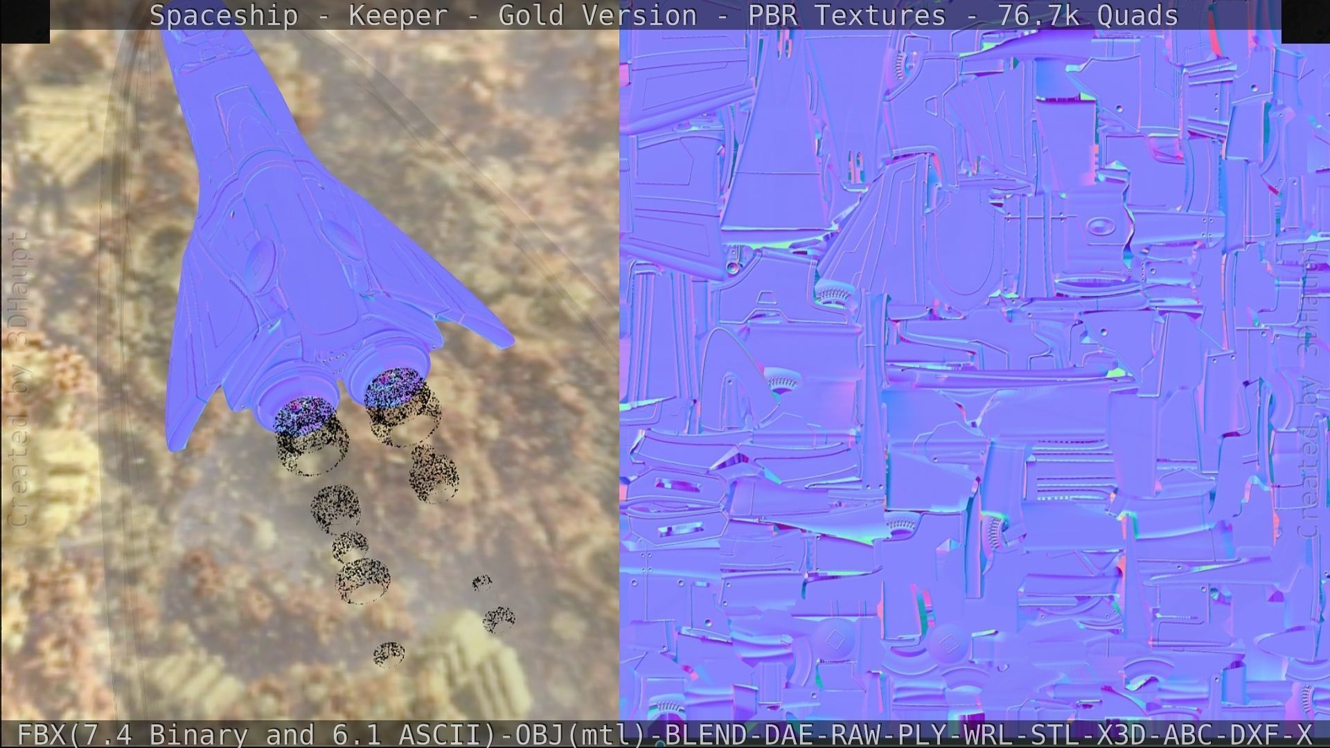 Spaceship - Keeper - Gold Version 3D model_294