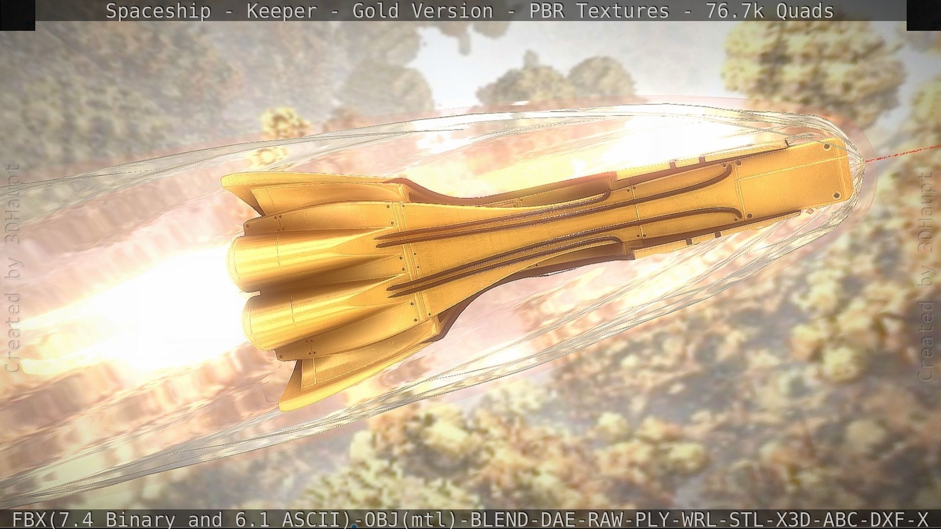 Spaceship - Keeper - Gold Version 3D model_103