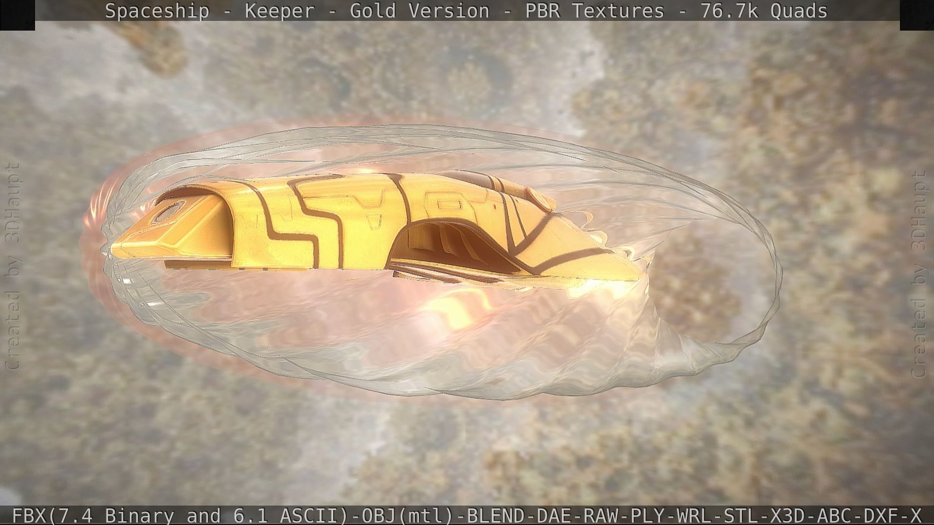Spaceship - Keeper - Gold Version 3D model_85
