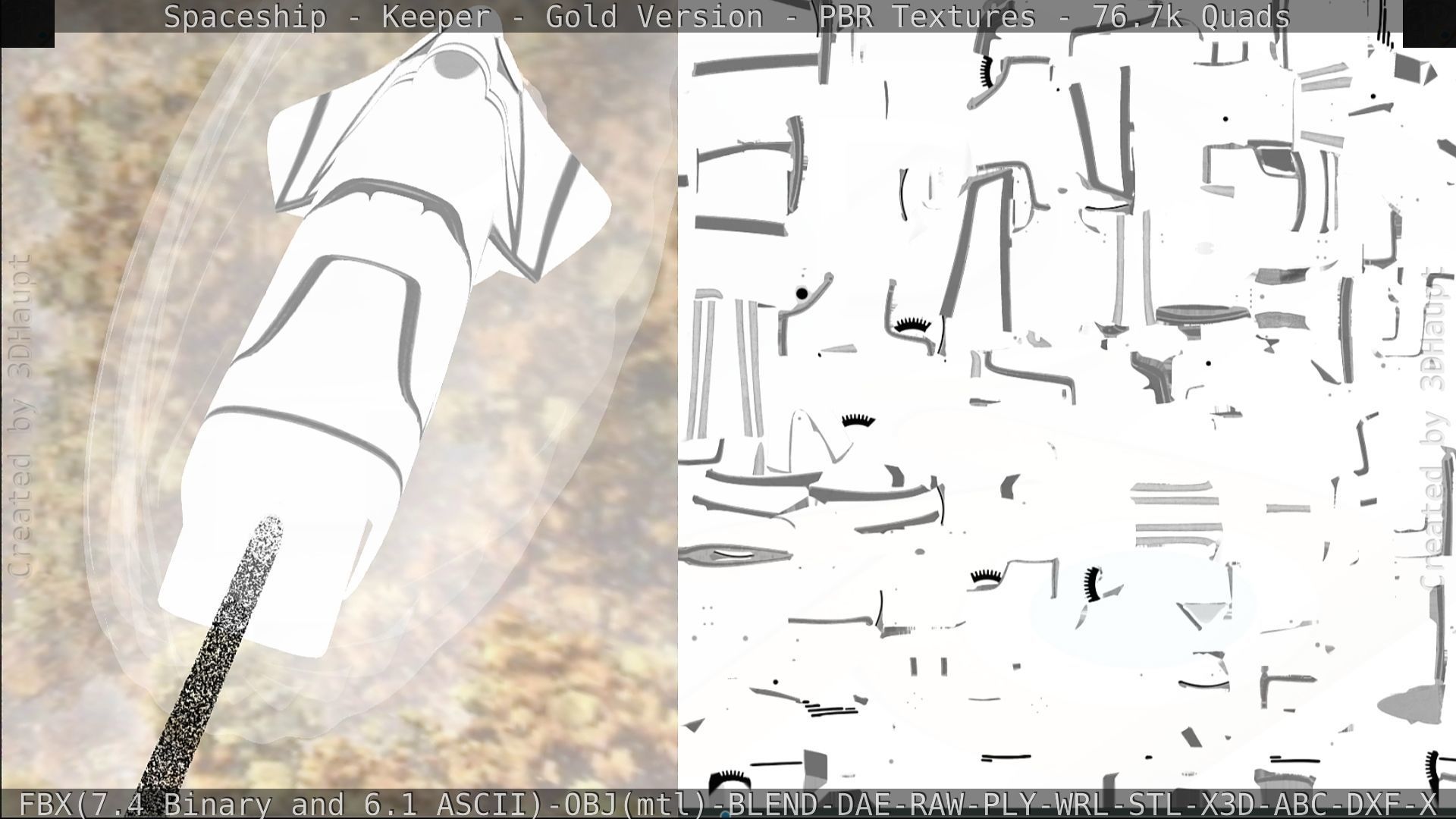 Spaceship - Keeper - Gold Version 3D model_251