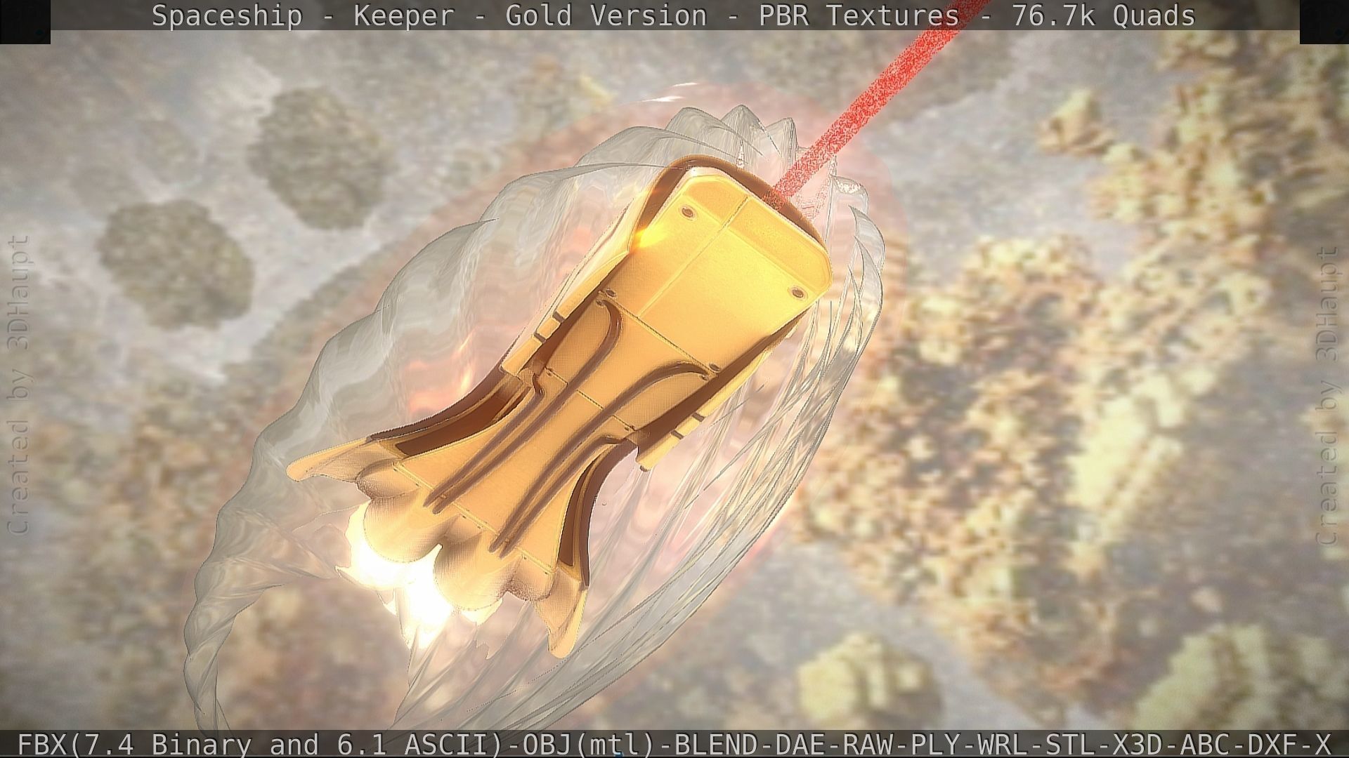 Spaceship - Keeper - Gold Version 3D model_453