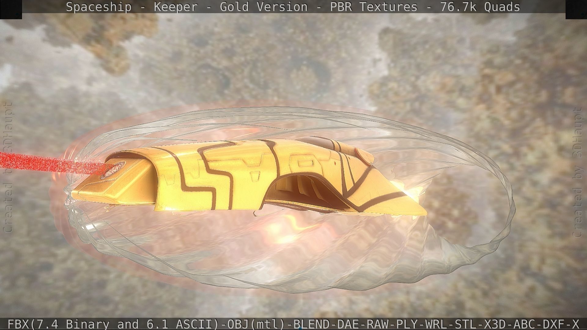 Spaceship - Keeper - Gold Version 3D model_27