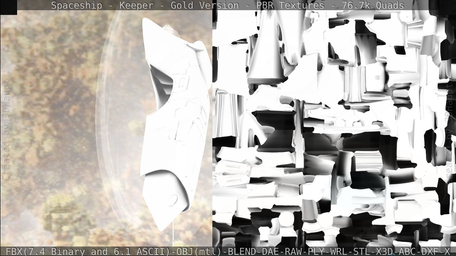 Spaceship - Keeper - Gold Version 3D model_382