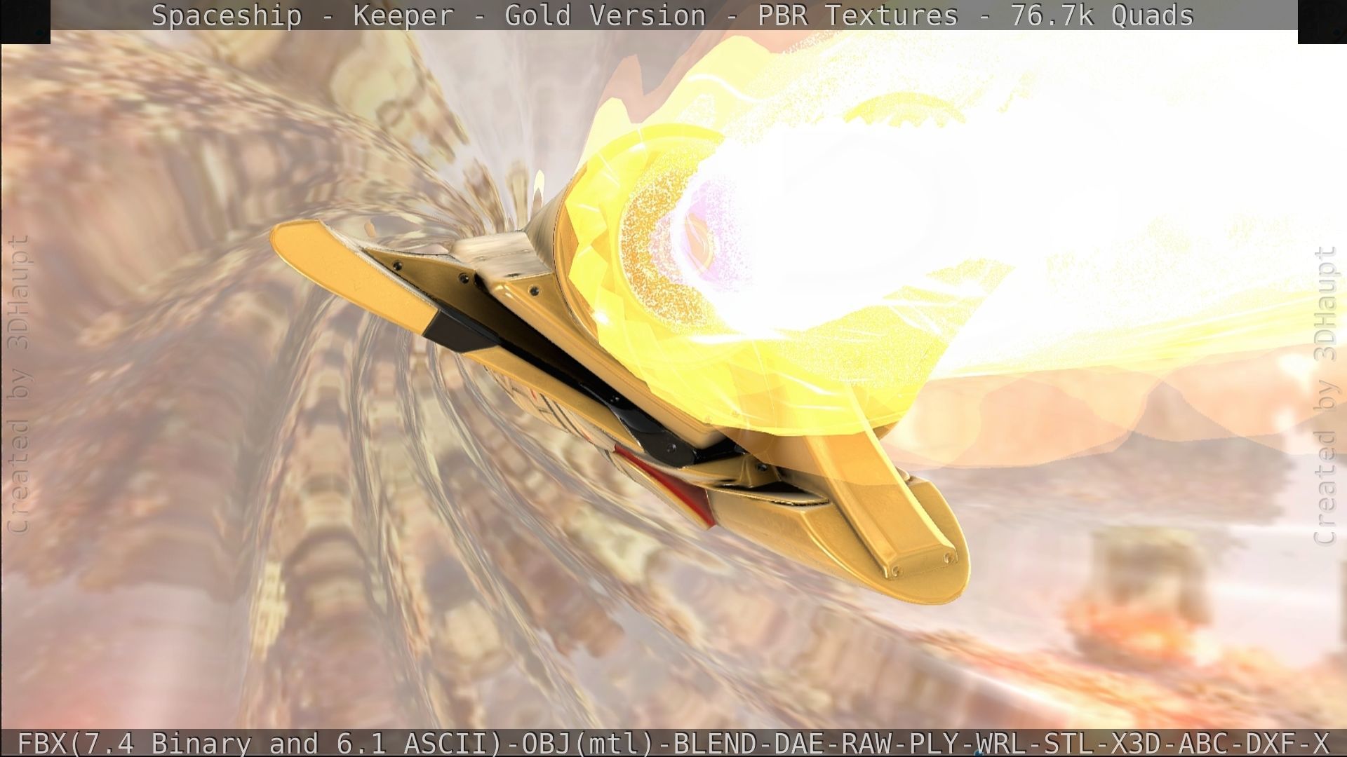 Spaceship - Keeper - Gold Version 3D model_397