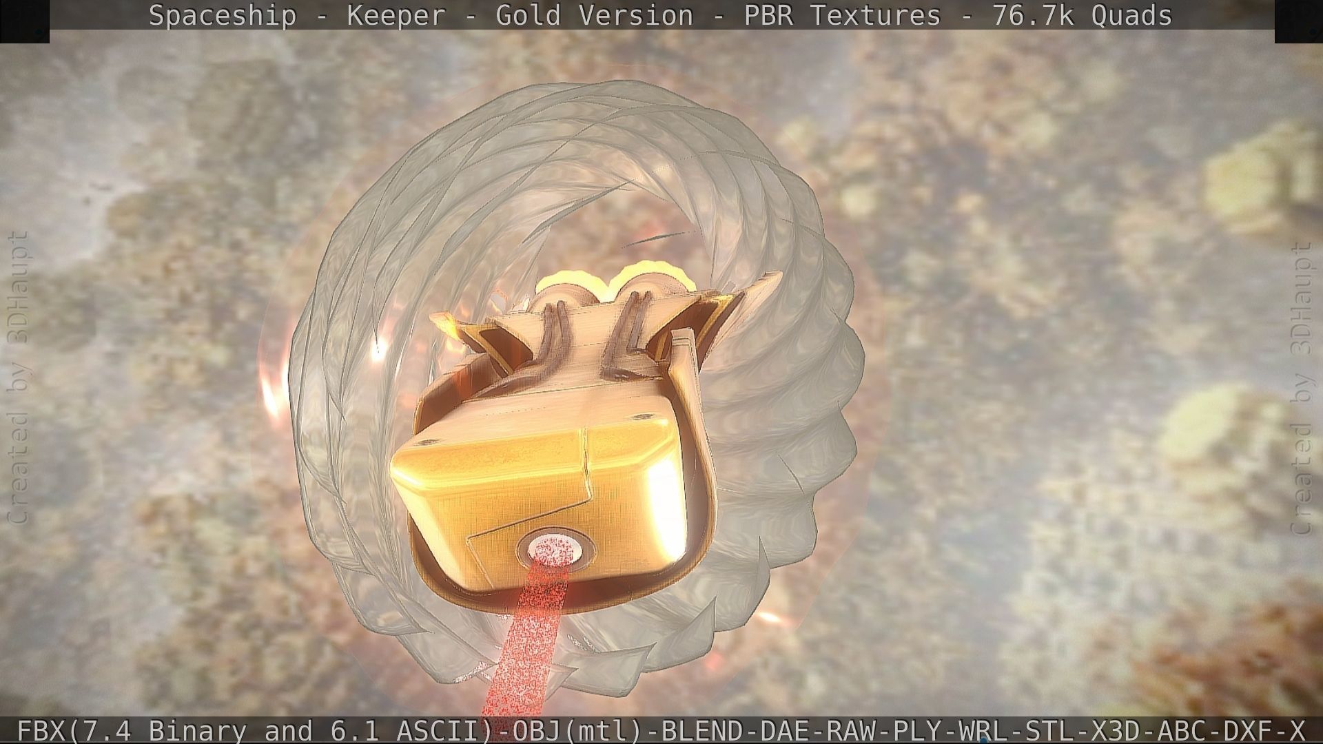 Spaceship - Keeper - Gold Version 3D model_117