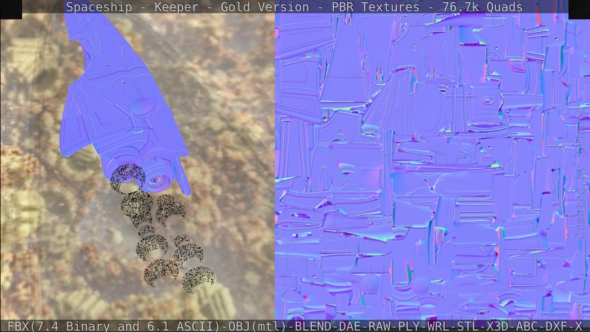 Spaceship - Keeper - Gold Version 3D model_297