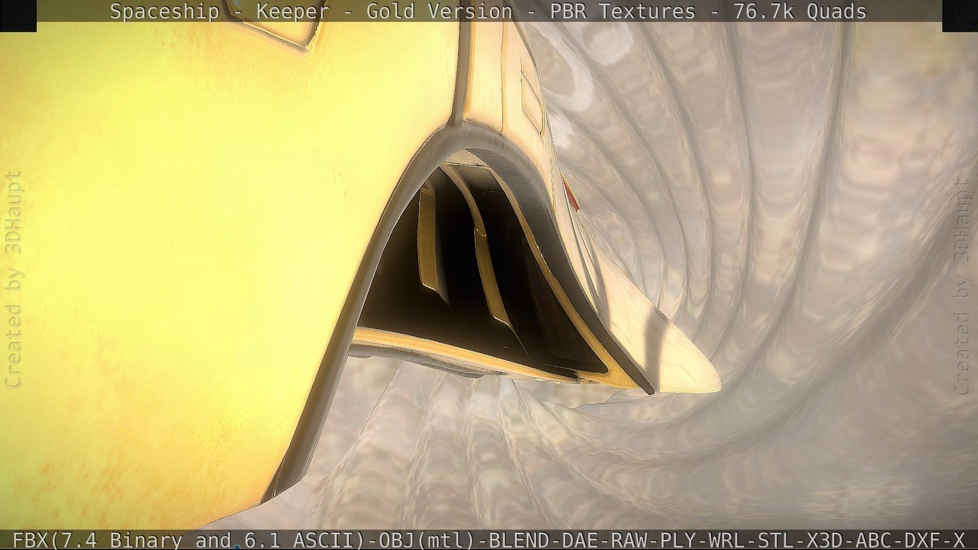 Spaceship - Keeper - Gold Version 3D model_140