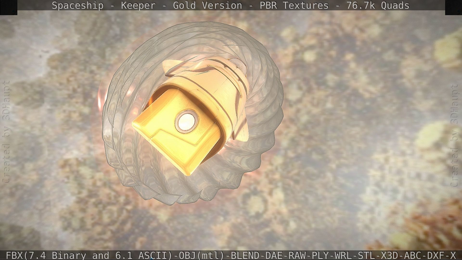 Spaceship - Keeper - Gold Version 3D model_20