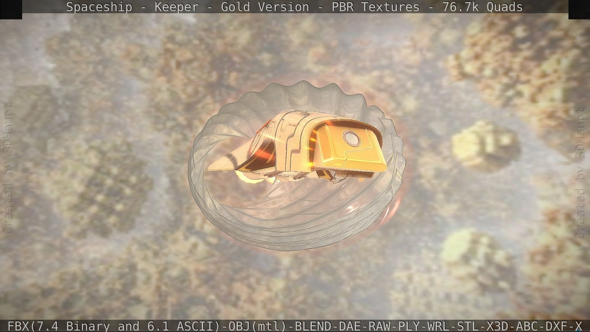 Spaceship - Keeper - Gold Version 3D model_83