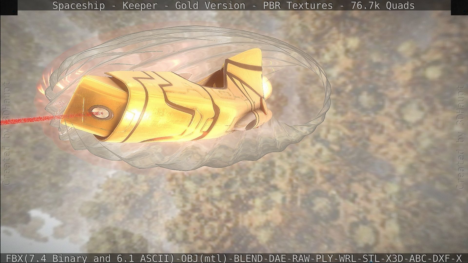 Spaceship - Keeper - Gold Version 3D model_159