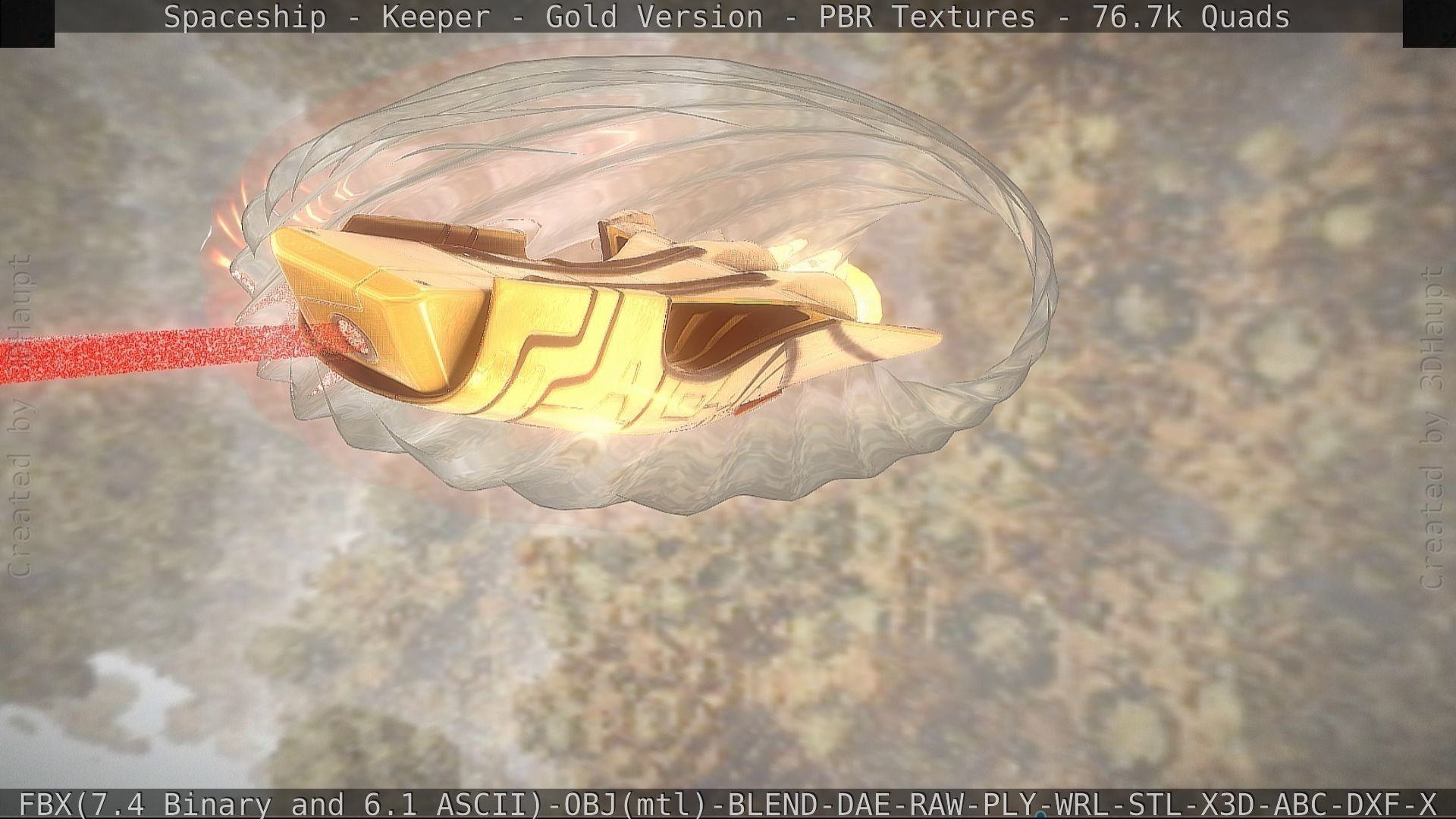 Spaceship - Keeper - Gold Version 3D model_460