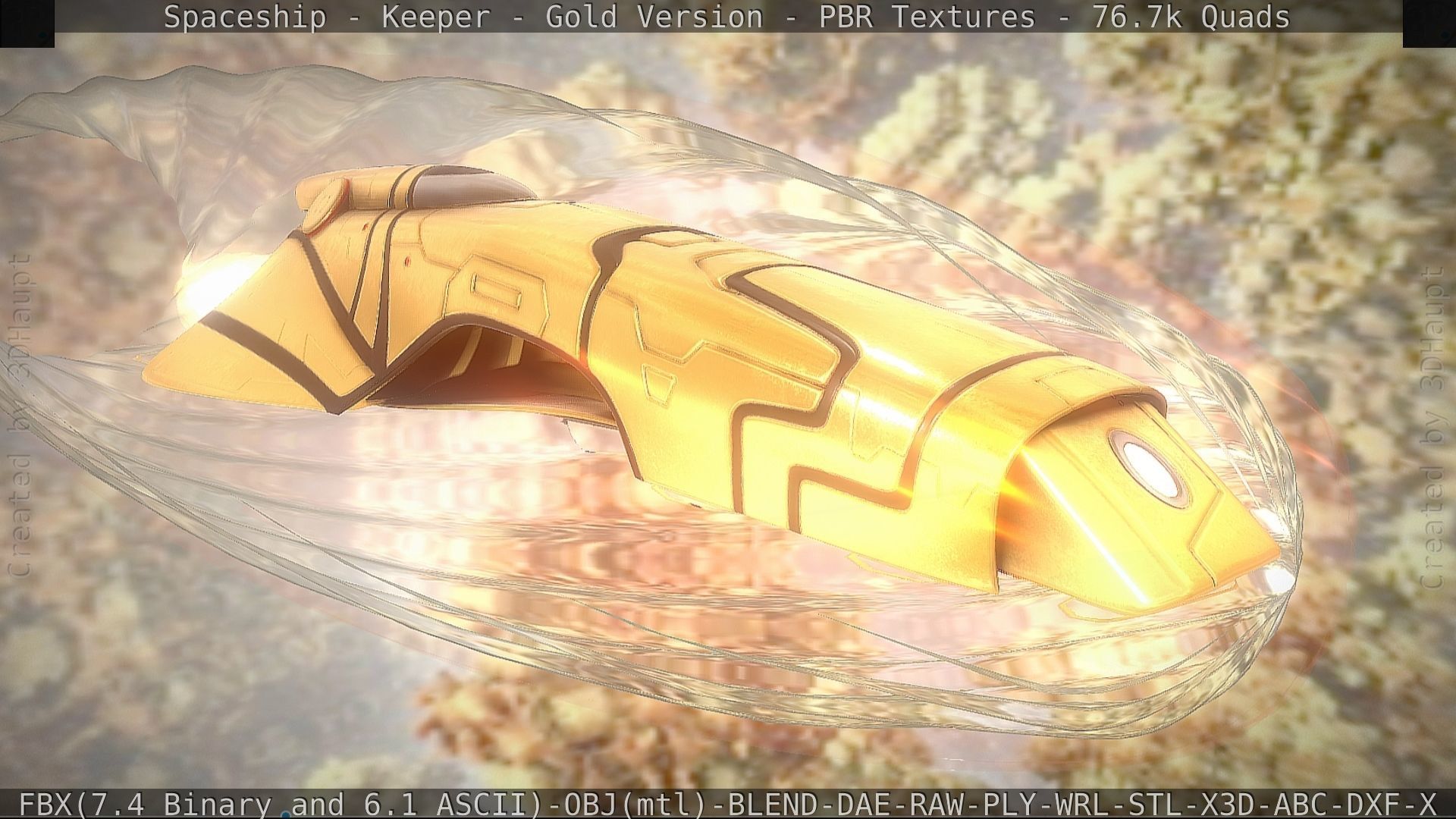 Spaceship - Keeper - Gold Version 3D model_15