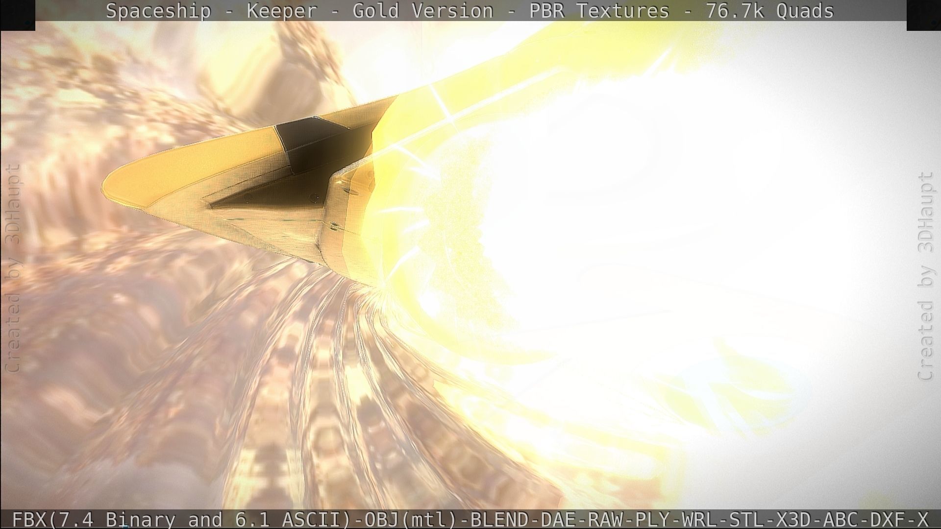 Spaceship - Keeper - Gold Version 3D model_209