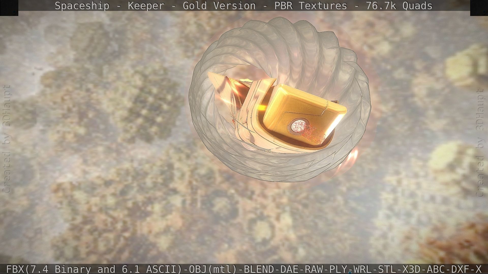 Spaceship - Keeper - Gold Version 3D model_116