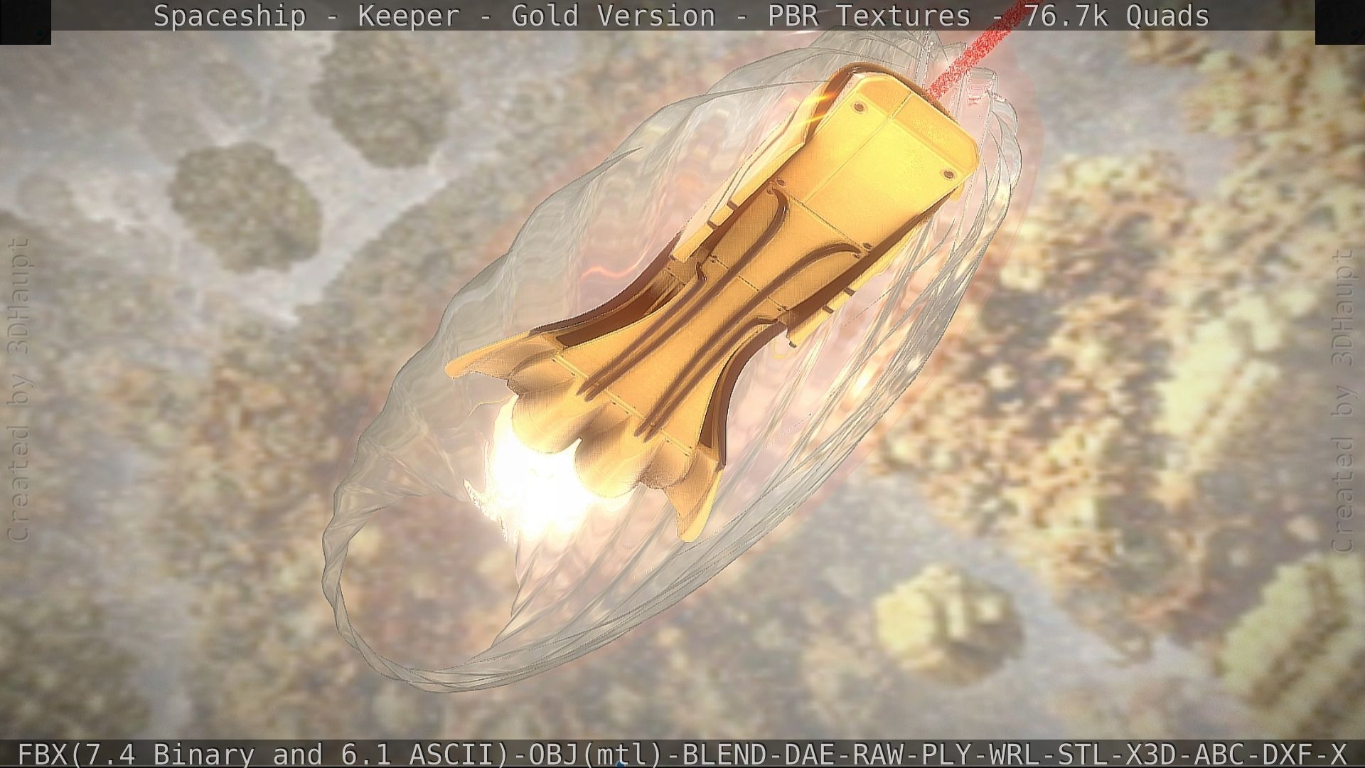 Spaceship - Keeper - Gold Version 3D model_106