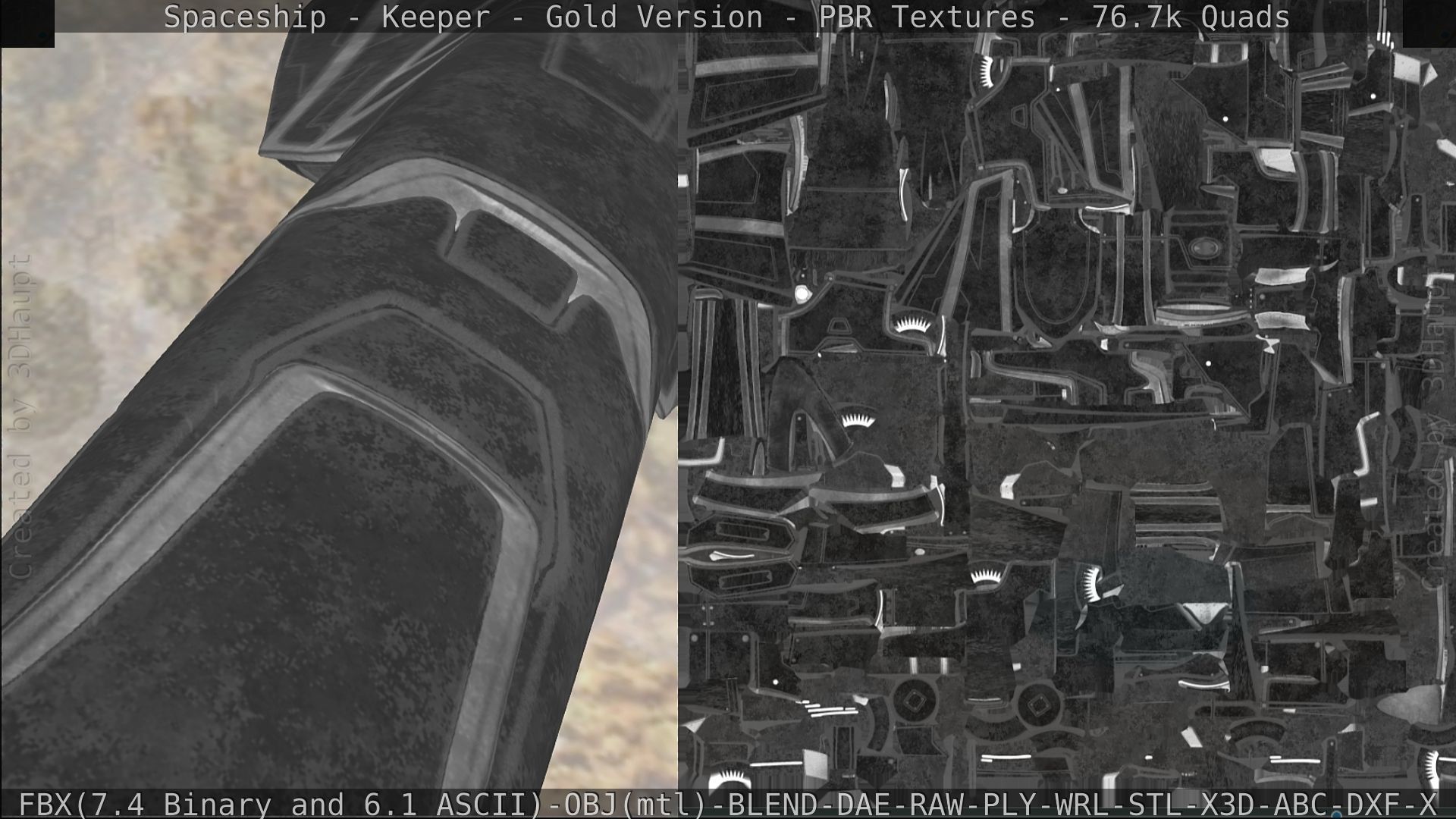 Spaceship - Keeper - Gold Version 3D model_308