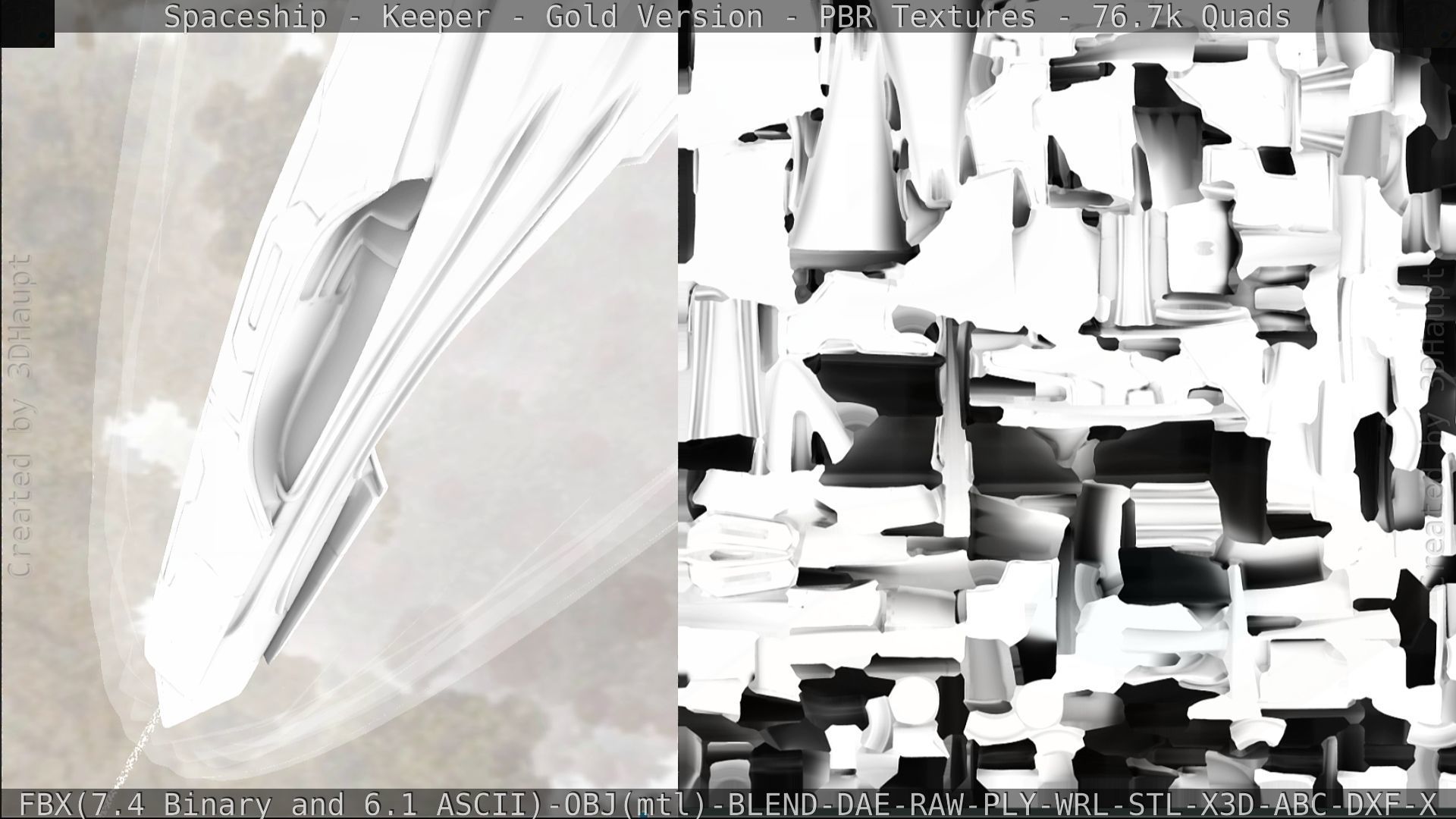 Spaceship - Keeper - Gold Version 3D model_335