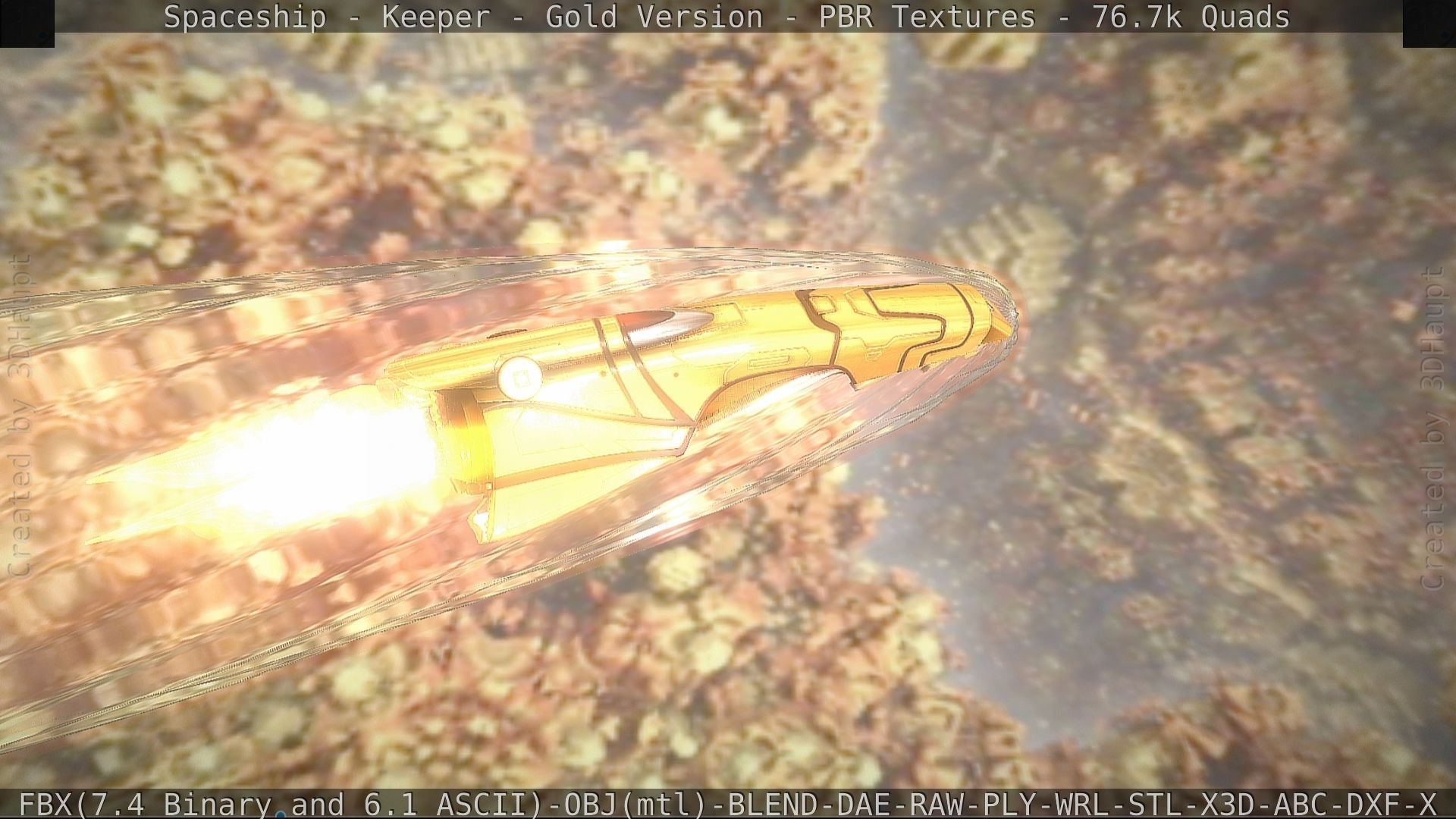 Spaceship - Keeper - Gold Version 3D model_96