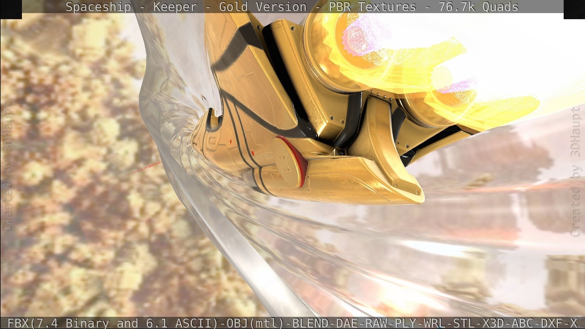 Spaceship - Keeper - Gold Version 3D model_398