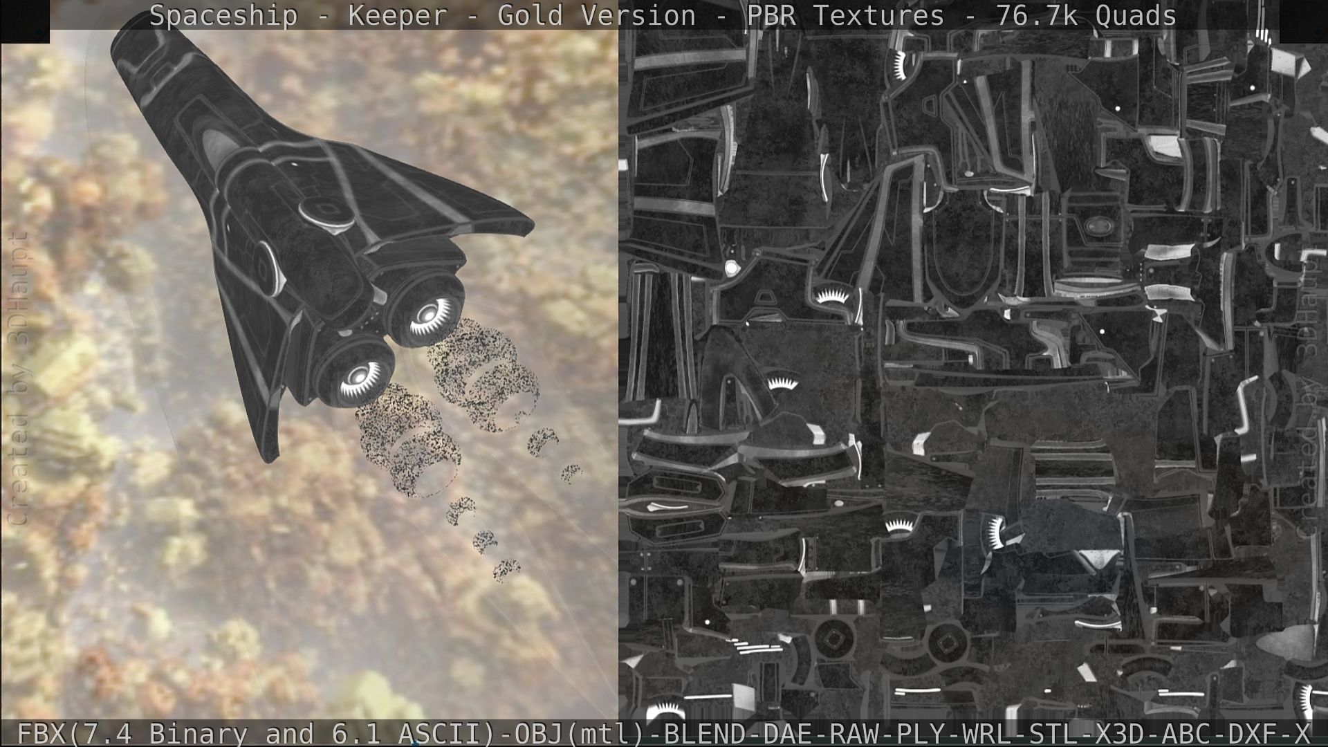 Spaceship - Keeper - Gold Version 3D model_286