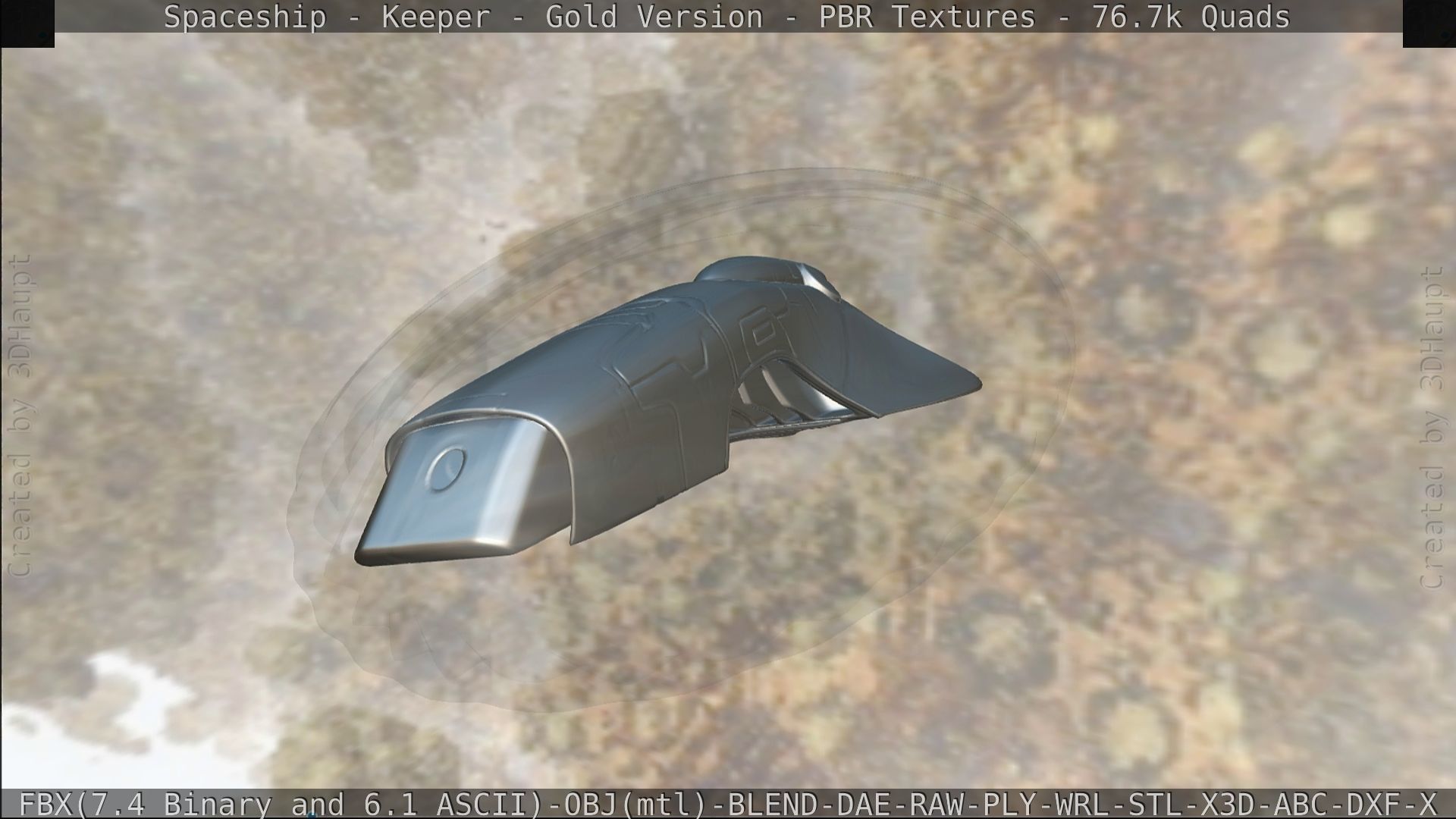 Spaceship - Keeper - Gold Version 3D model_170