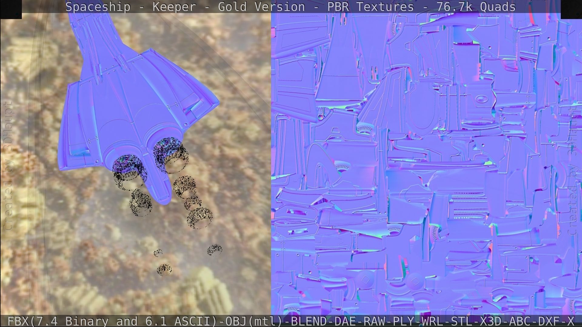 Spaceship - Keeper - Gold Version 3D model_303