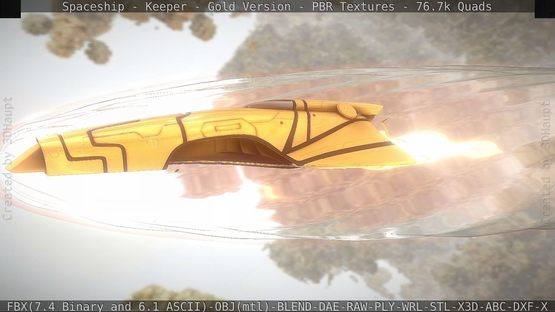 Spaceship - Keeper - Gold Version 3D model_86