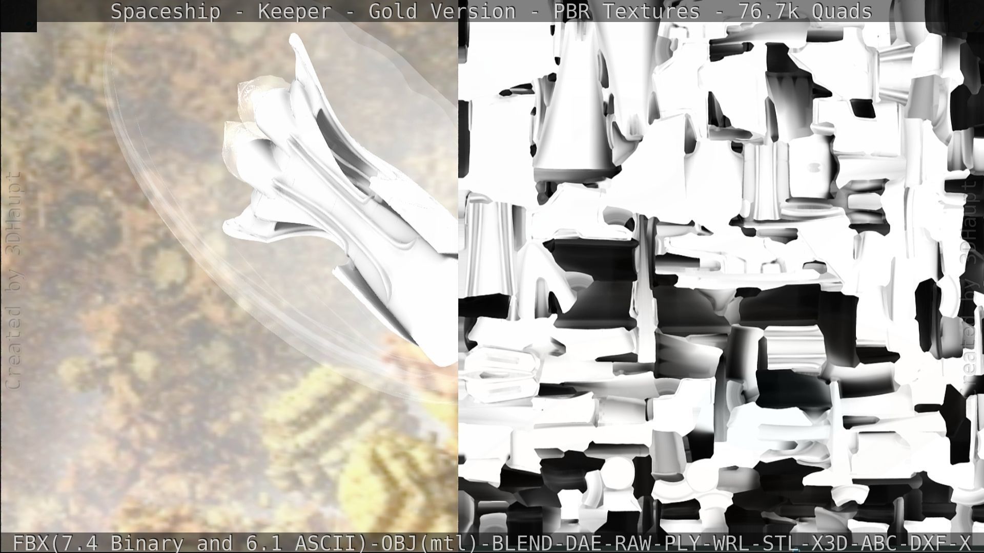 Spaceship - Keeper - Gold Version 3D model_351