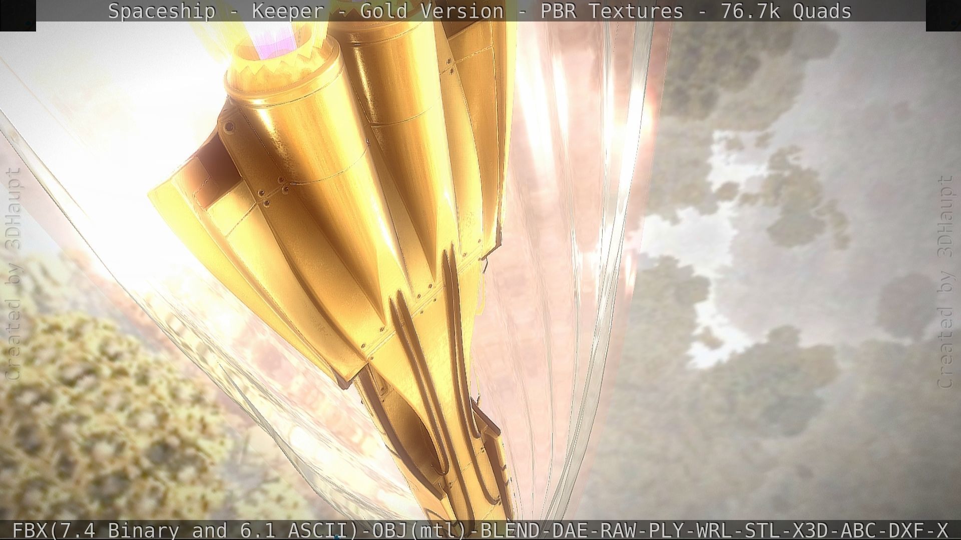 Spaceship - Keeper - Gold Version 3D model_61