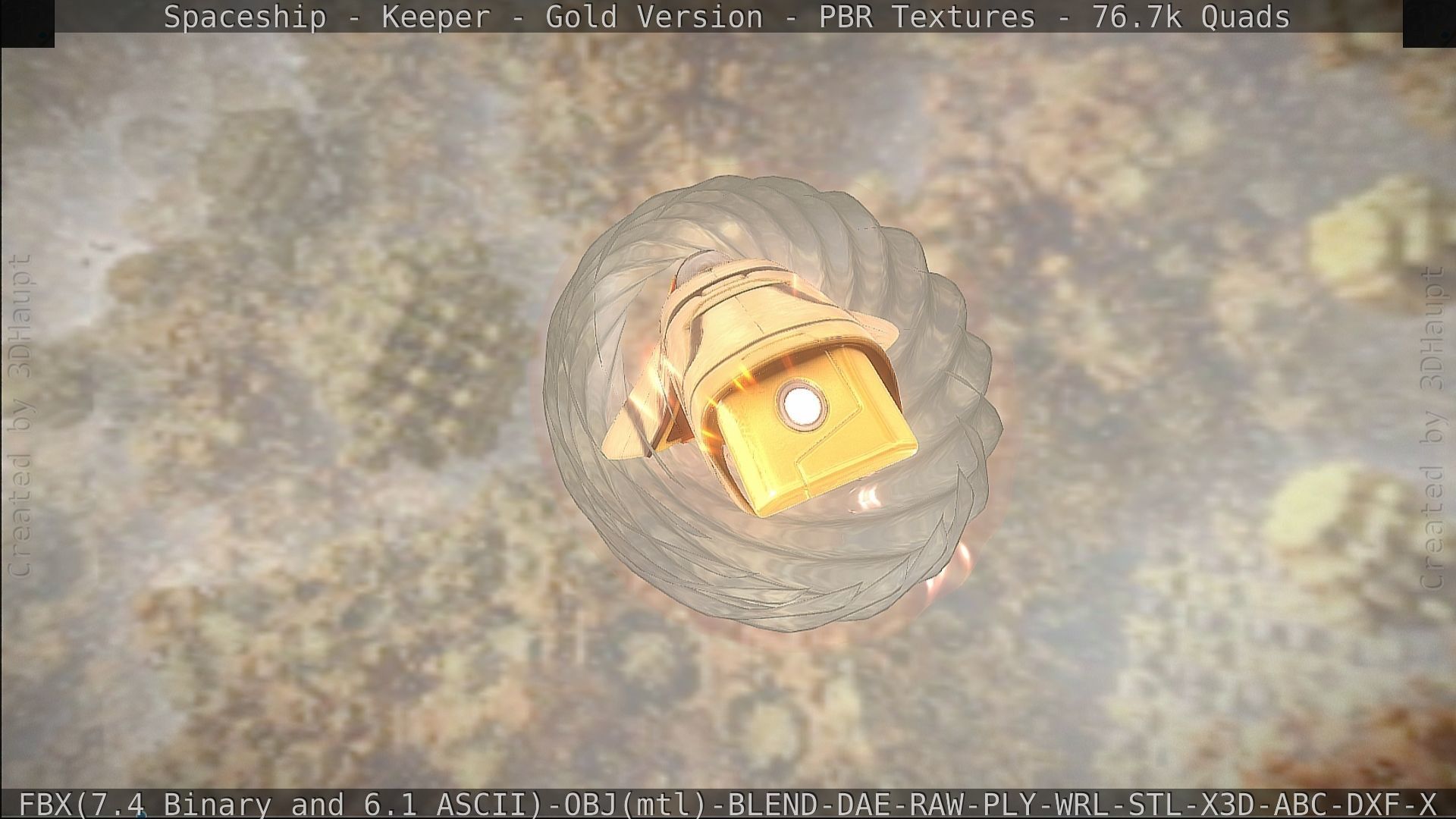 Spaceship - Keeper - Gold Version 3D model_373