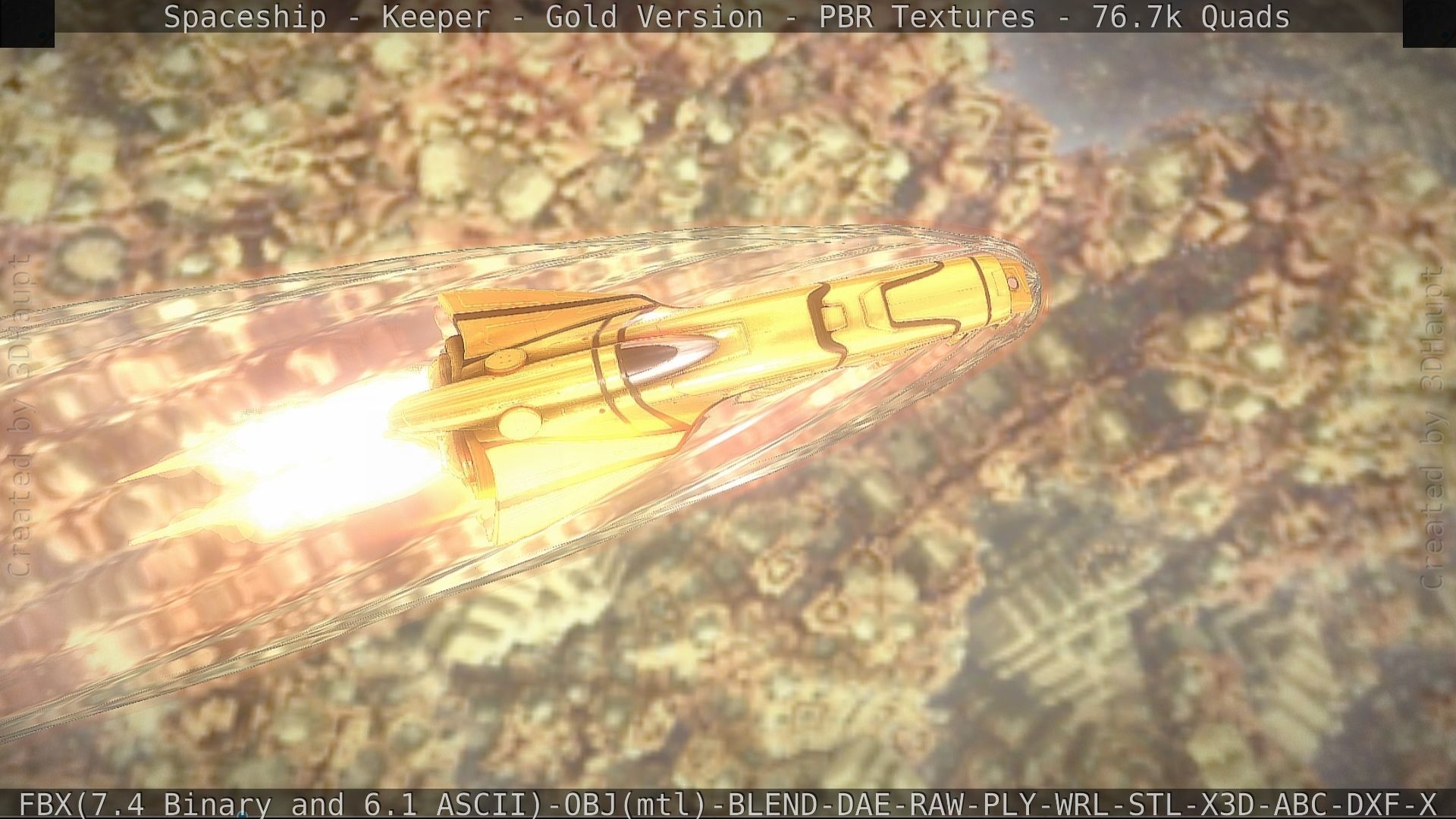 Spaceship - Keeper - Gold Version 3D model_95