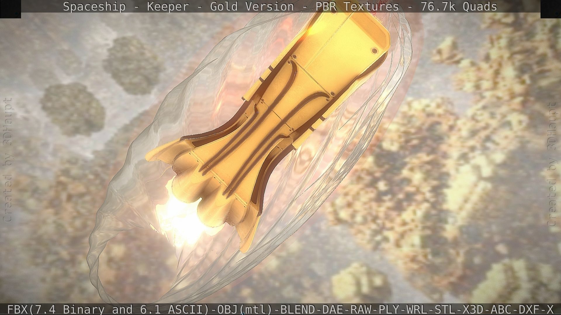 Spaceship - Keeper - Gold Version 3D model_25