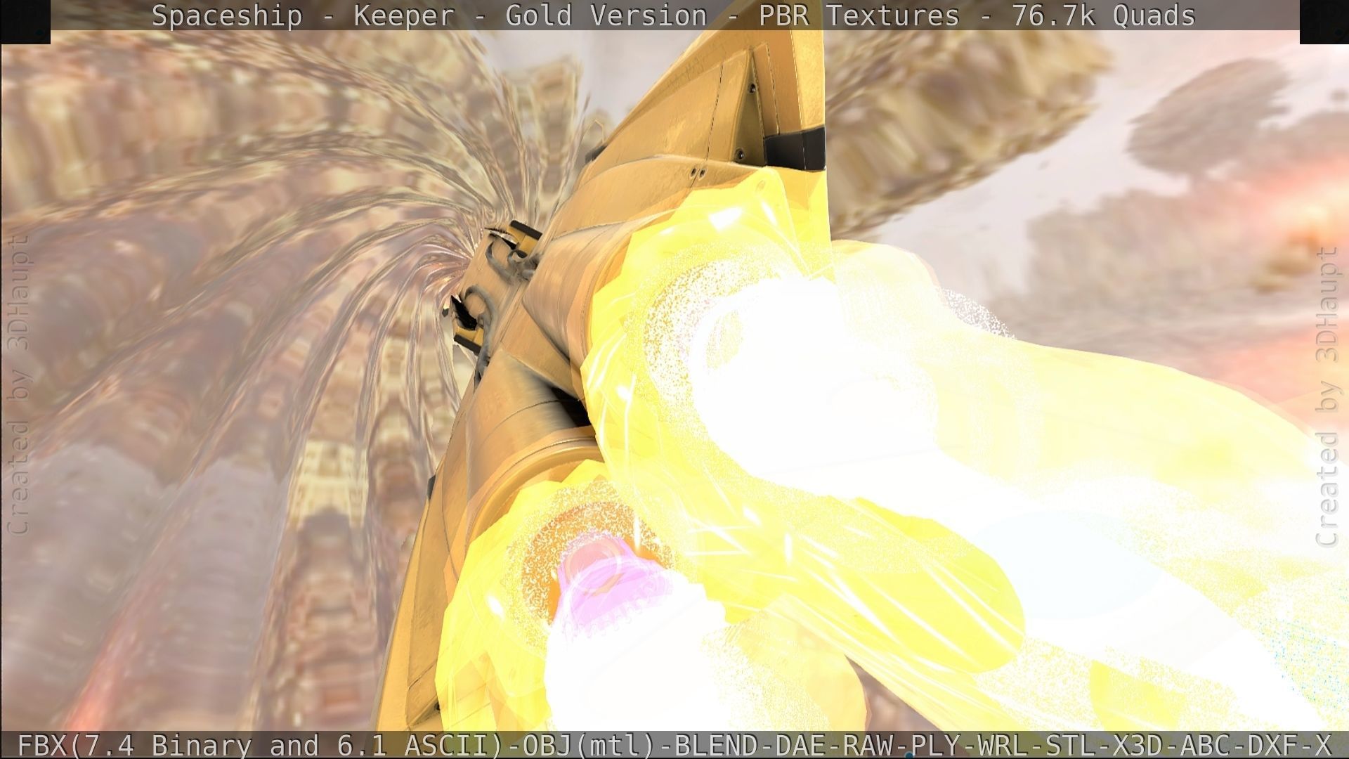 Spaceship - Keeper - Gold Version 3D model_395